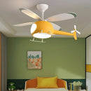Axyaa Helicopter Fan Chandelier Cartoon Ceiling Lamps LED Fixture for Children's Bedroom