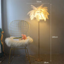 Modern Ostrich Feather LED Floor Lamp by Axyaa | Bedroom Bedside & Living Room Stand Lights