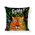 Linen Print Pillowcase 45X45CM Wildlife Collection by Axyaa