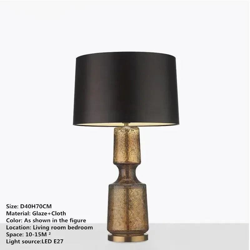 Axyaa Nordic Modern Glaze Table Lamp for Living Room, Bedroom, Hotel - LED Desk Light