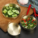 Axyaa Stainless Steel Double Handle Snack Plate & Sauce Bowl Kitchen Tableware