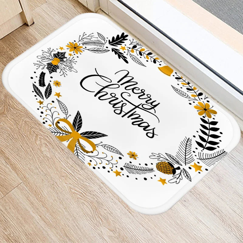 Axyaa Golden Black Letter Printed Door Mat, Non-Slip Floor Home Decoration