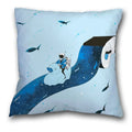 Axyaa Spaceman Astronaut Ocean Blue Pillow Cover for Home D��cor