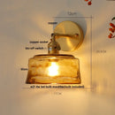 Axyaa Amber Vintage LED Wall Light Up Down Rotate Pull Chain Switch Bedside Lamp