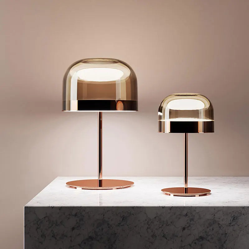 Axya Nordic Post-Modern Glass Table Lamp With Rose Gold Finish