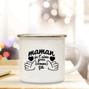 Axyaa Best Mom French Enamel Mug -  Creative Coffee Cup Gift