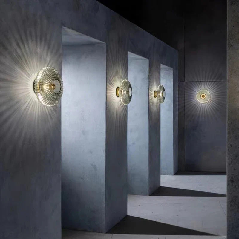 Axyaa Modern Bauhaus Glass Wall Lamp - Nordic Ceiling Light for Bedroom and Parlor