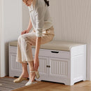 Axyaa Storage Bench with Cushioned Seat and Hidden Storage for Entryway and Bedroom