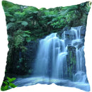 Axyaa Moonlit Waterfall Mountain Landscape Pillow Covers