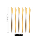 Axyaa Matte Gold Tableware Cutlery Set Stainless Steel Flatware Kitchen Dinner