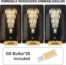 Axyaa Nordic Luxury Crystal Tassel Chandelier for Living Room Staircase
