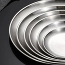 Axyaa Stainless Steel Golden Cafe Tray, Fruit Plate, Cake Plate, Shallow Plate