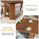 Axyaa 63-Inch Industrial Wooden Dining Table with Storage Shelves for 6-8, Rectangular Kitchen Furniture