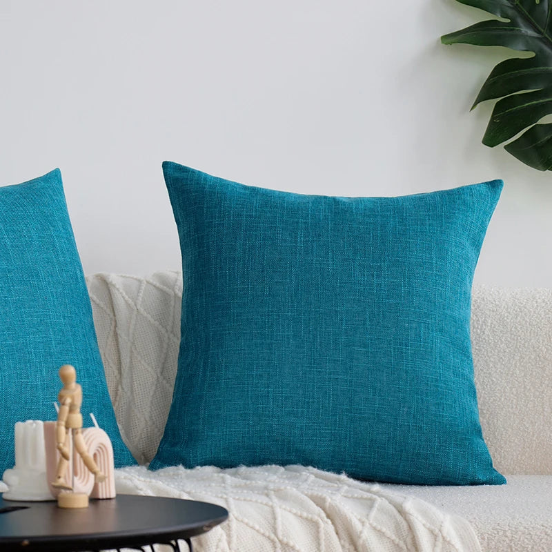 Axyaa Modern Breathable Plain Sofa Cushion Cover Soft Pillowcase Home Decor