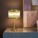 Axyaa Nordic Brass Table Lamp - Modern LED Desk Light for Living Room & Bedroom