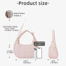 Axyaa Crescent Quilted Nylon Shoulder Bag with Fluffy Underarm & Adjustable Strap