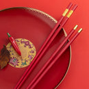 Axyaa Aluminum Alloy Chopsticks Set - 5 Pairs Reusable Sushi Sticks Korean Tableware