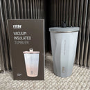 Axyaa Insulated Cold Cup with Diamond-Shaped Straw for Portable Ice Cream Water.