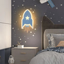 Axyaa Cartoon Rocket LED Wall Lamp Kids Room Decor Sconce