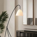 Axyaa Retro Floor Lamp with Pleated Lampshade for Living Room and Study Room