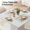 Axyaa Square Dining Table Set for 4, Modern Engineered Wood with 2 Placemats