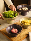 Axyaa Retro Chinese Pastry Plate - Elegant Tea Plate for Dim Sum and Dried Fruit