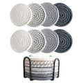Axyaa Cotton Woven Coasters Set of 8 - Minimalist Absorbent Drink Coasters