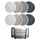 Axyaa Minimalist Woven Coasters Set of 8 for Drinks, Boho Coffee Table Decor
