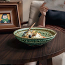Axyaa Retro Flame Ceramic Bowl: Thick Serving & Pasta Salad Bowl for Molecular Cuisine