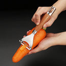 Axyaa Solid Wood Handle Peeler Paring Knife for Fruits Vegetables Grater Slicer