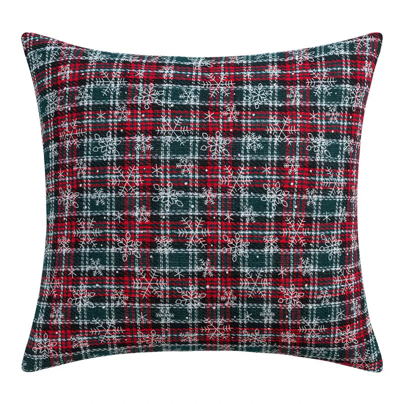 Axyaa Christmas Plaid Cushion Cover for Cheerful Home Decor