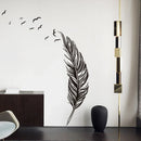 Axyaa Carved Feather Wall Stickers - Home Decor Self Adhesive Living Room Decals