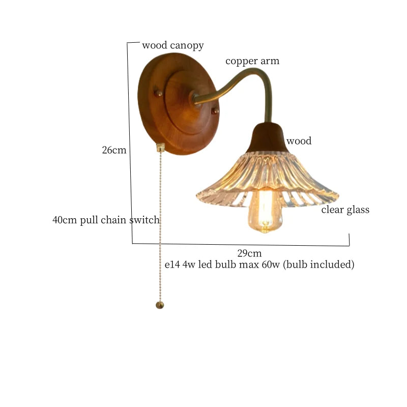 Axyaa Clear Flower Glass LED Wall Lamp, Nordic Modern Style