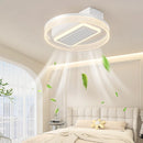 Axyaa Crystal Ceiling Light: Luxury White Fan Lamp for Bedroom, Living, Dining, Office