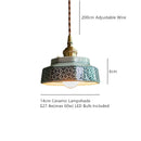 Axyaa Dark Green Ceramic Pendant Light Fixture Retro Hanging Lamp Home Decoration Lighting