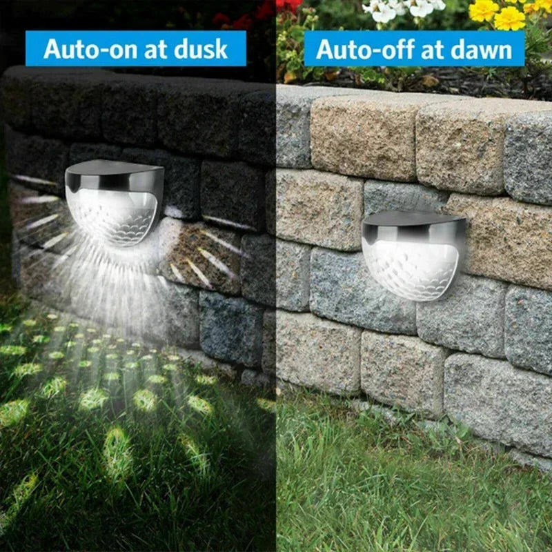 Axyaa Solar LED Outdoor Wall Lamps Waterproof Energy Garden Fence Light
