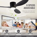 Axyaa 3 Color 6 Speeds DC Motor Ceiling Fans with Lights and Remote Control