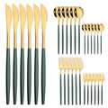 Axyaa Mint Gold Cutlery Set Stainless Steel Silverware Kitchen Tableware