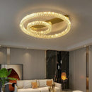 Axyaa Crystal Steel Ceiling Chandelier | Modern Round LED Ceiling Lights for Luxury Home Decor