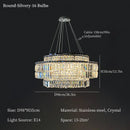 Axyaa Luxury Crystal Chandelier: Elegant Pendant Light for Home Living Room