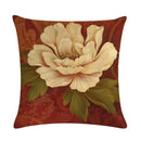Axyaa Retro Rose Linen Pillowcase 45*45cm - Furniture Decorative Cushion Cover
