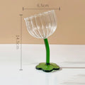 Axyaa Clear Flower Base Bent Stem Goblet 200ml Drinking Glass Set