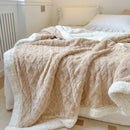 Axyaa Cozy Double Layer Fleece Blanket | Soft Plush Throw for Sofa Bed