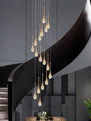 Axyaa Crystal Chandelier for Modern Duplex Living Room Attic Lighting