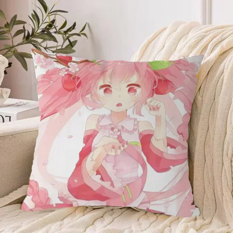 Axyaa 40*40 Hatsune Miku Pillow Cover Set for Stylish Bed Decor