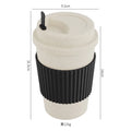 Axyaa Reusable Wheat Straw Coffee Cup With Lid 450ml - Portable & Dishwasher Safe