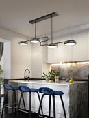 Axyaa Modern Black LED Chandeliers for Kitchen Dining Table, Stylish Hanging Lighting Fixtures