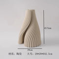 Axyaa Wrinkled Art Ceramic Vase for Flower Arrangements, Hydroponics, and Decor