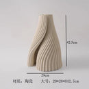 Axyaa Wrinkled Art Ceramic Vase for Flower Arrangements, Hydroponics, and Decor