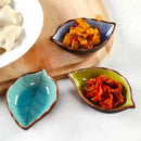 Axyaa Ceramic Leaf Small Plates Set of 2